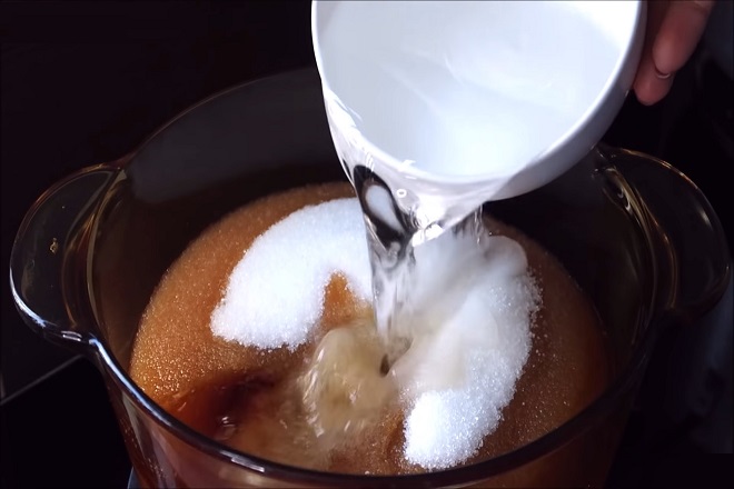 nấu nước giấm đường