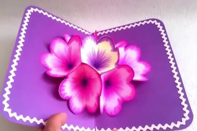 thiệp hình hoa 3D tặng mẹ