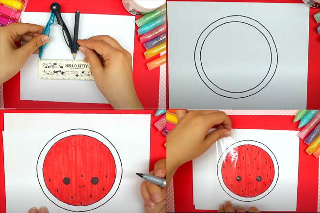 Cách làm squishy giấy dưa hấu